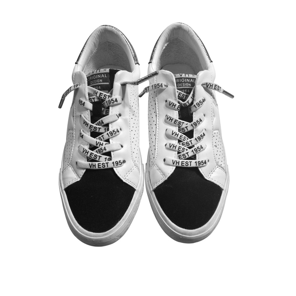 Vintage Havana Est 1954 Gadol White Black Star Leather Sneakers Women Size 8 - Picture 2 of 7